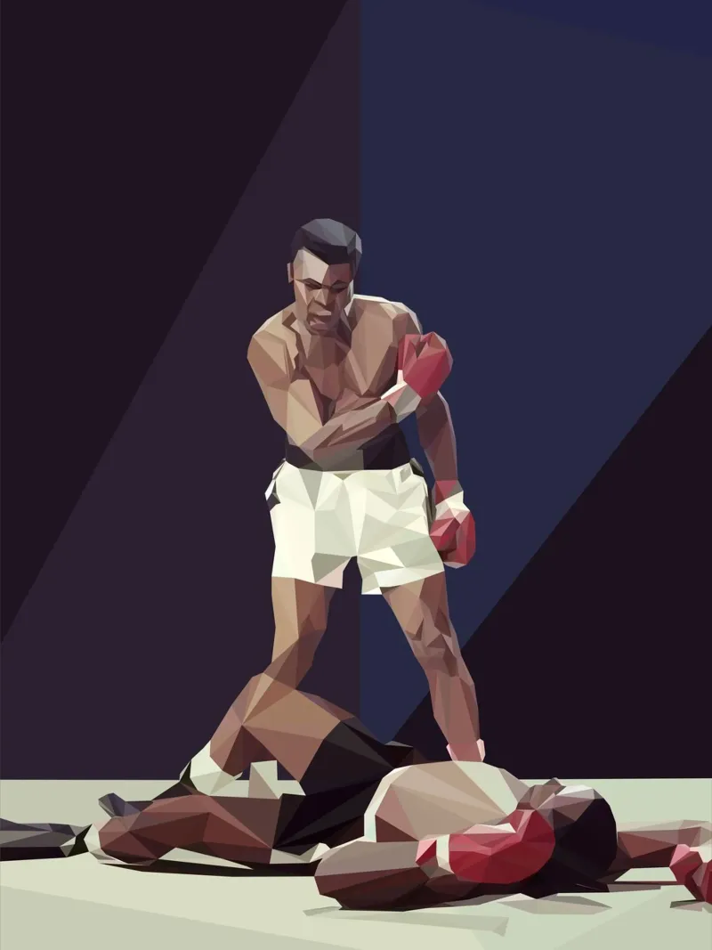 M. Ali Boxing poster by Low poly art