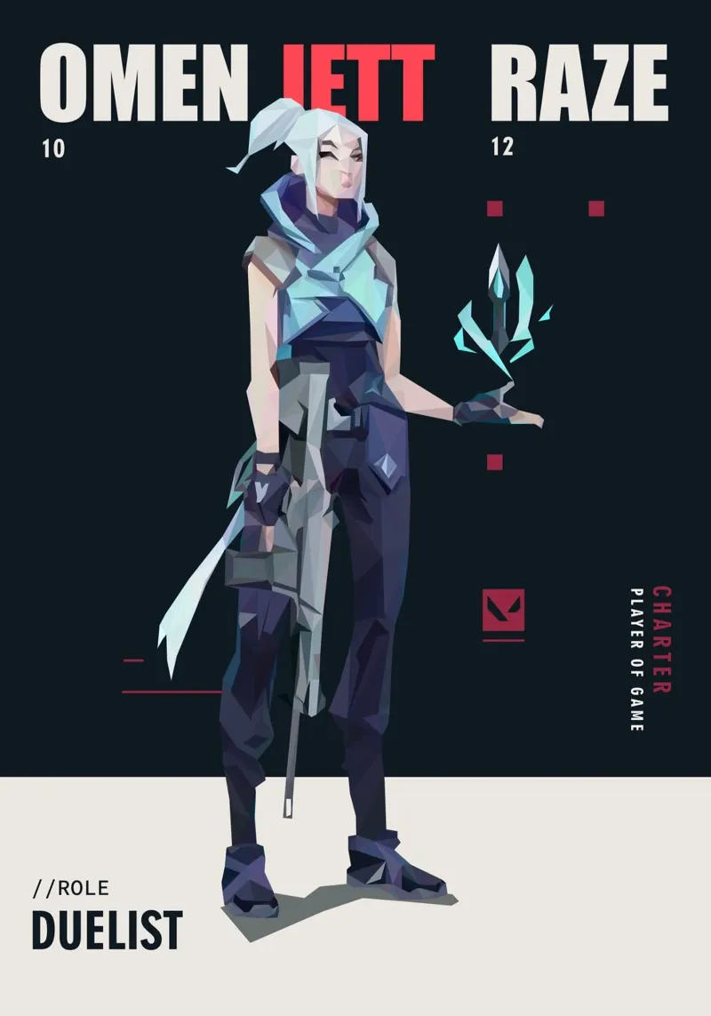 Jett Character game plexiglass da Low poly art