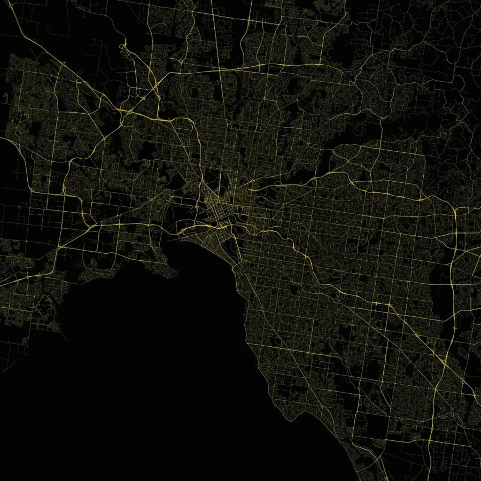 Traffic Melbourne Yellow pellicola backlit da Urban Maps