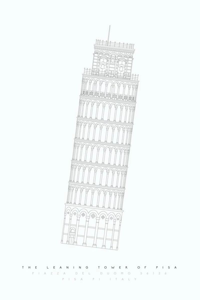 Tower Of Pisa poster de Mat Voyce