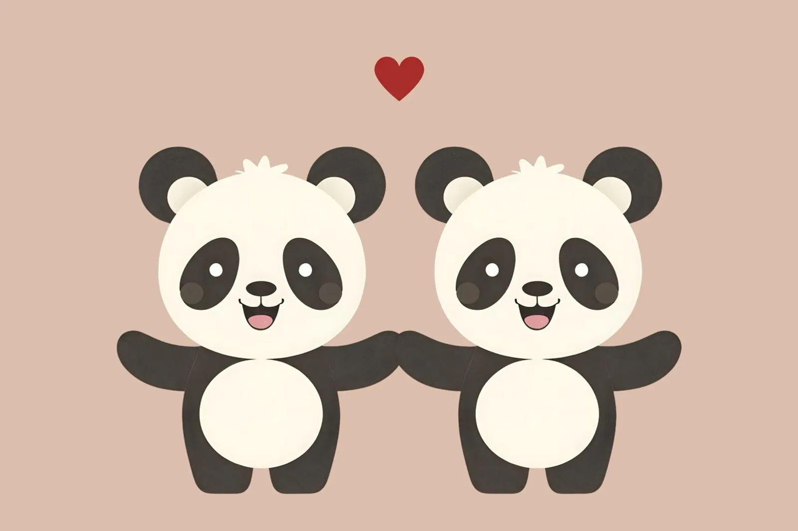 Panda love - cute & adorable animal illustration poster with plastic frame by Punderful Day
