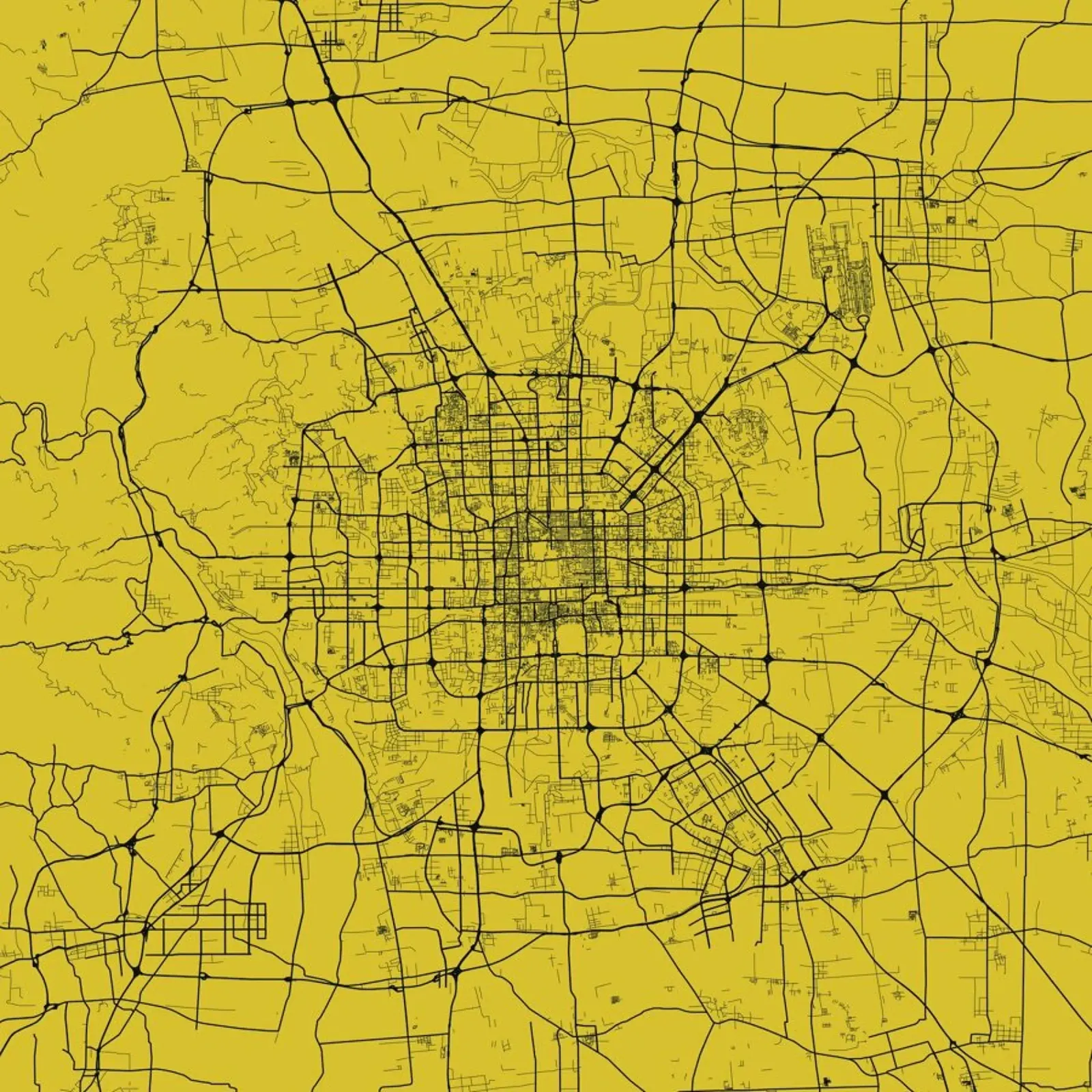 Bejing Yellow tela con Cornice a cassetta da Urban Maps