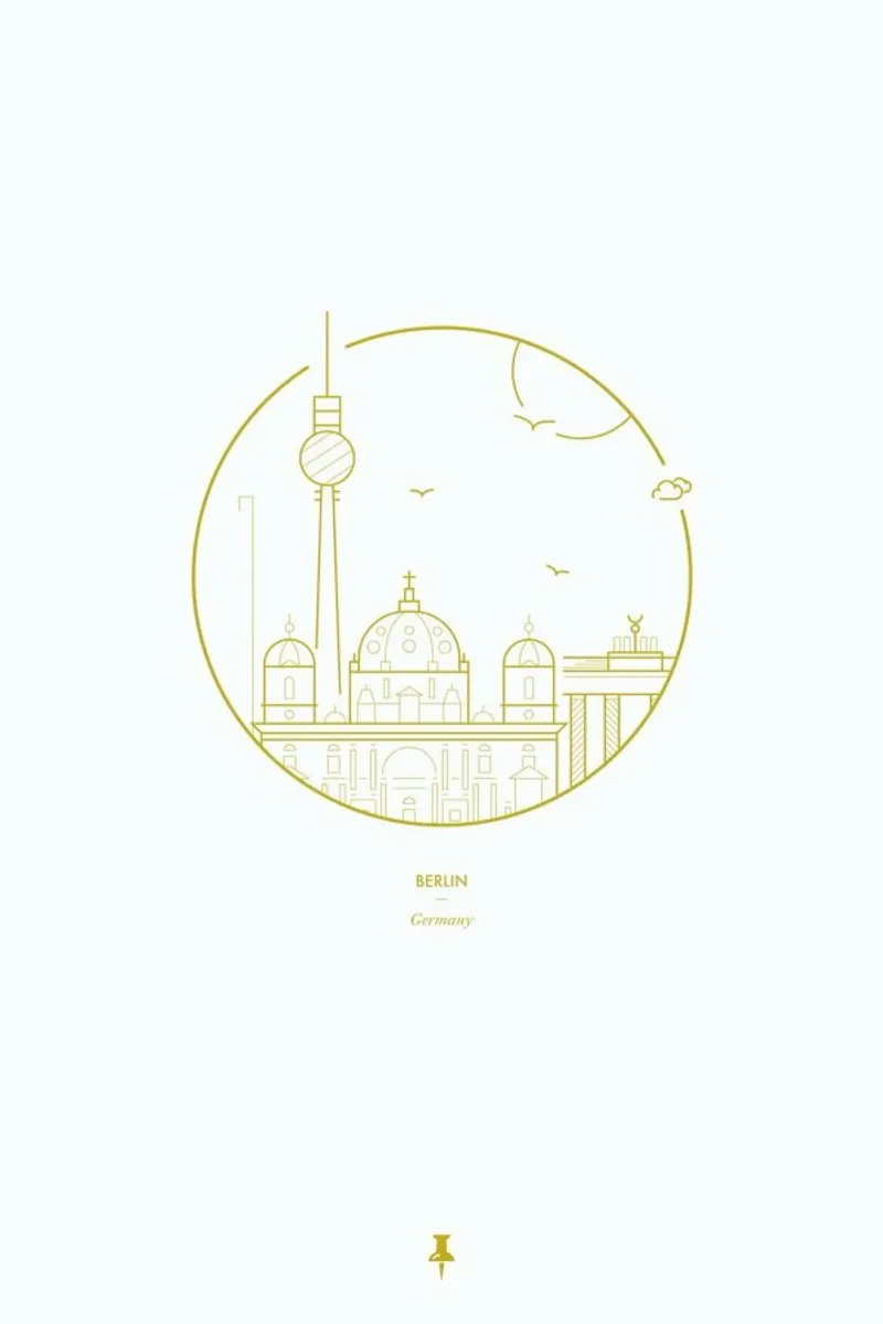 Berlin Icons poster con telaio in alluminio da Dean Smith