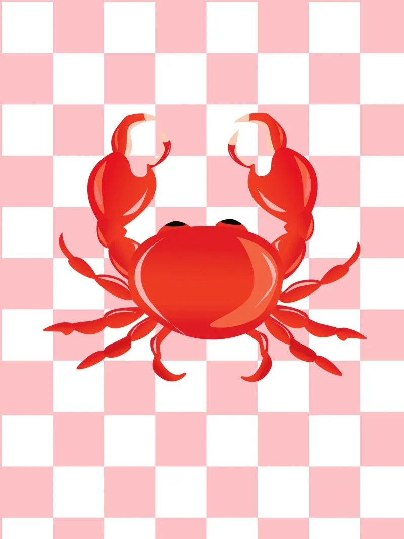bright red crab pellicola backlit da ramosashop