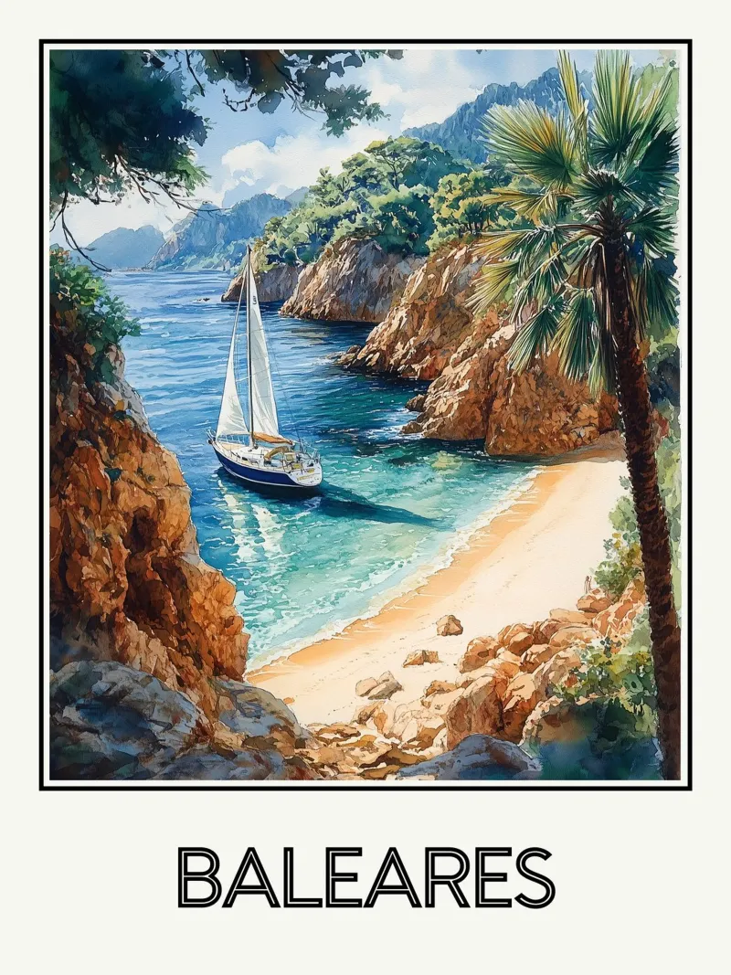 Isole Baleari tela con Cornice a cassetta da Frame the World