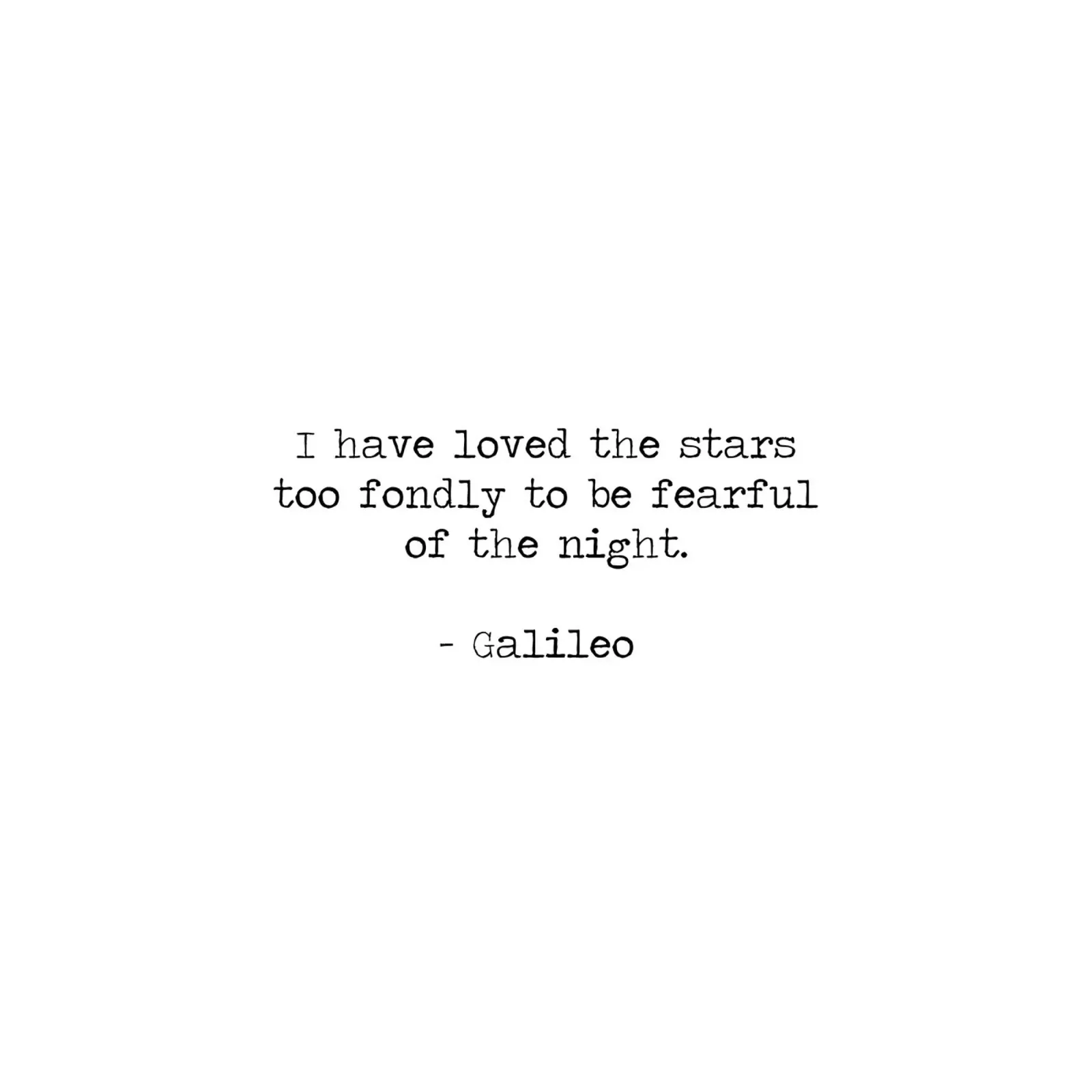 Galielo Ho amato le stelle con troppo affetto citazione poster con telaio in plastica da Summer Soul Co. - Quotes