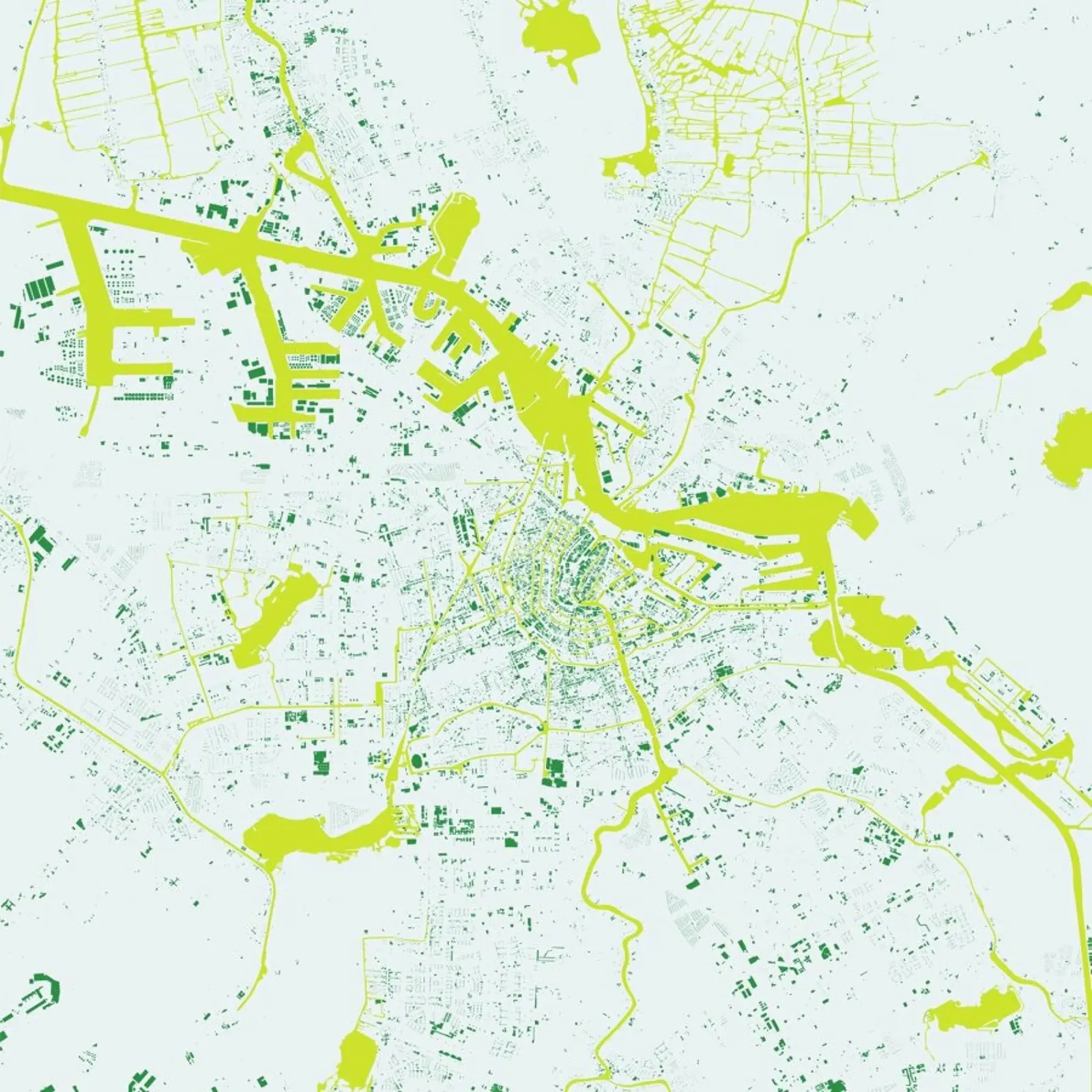 Amsterdam Green carta hahnemühle da Urban Maps