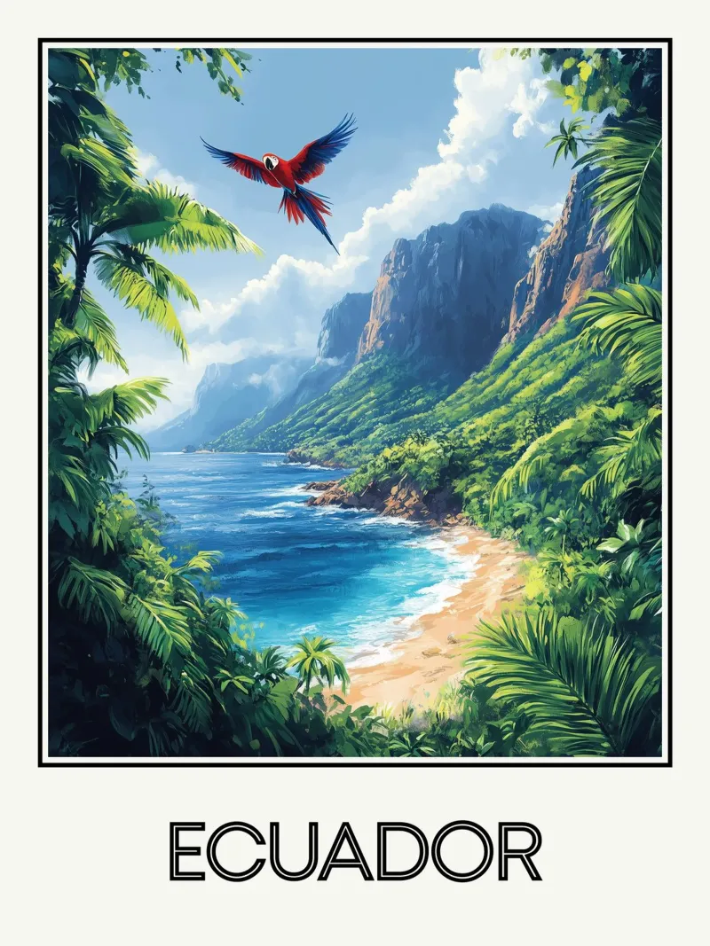 Ecuador poster con telaio in plastica da Frame the World
