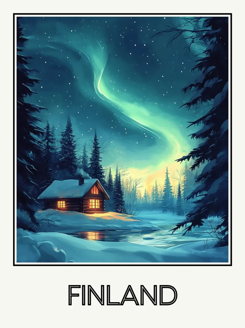 Finlandia poster con telaio in plastica da Frame the World