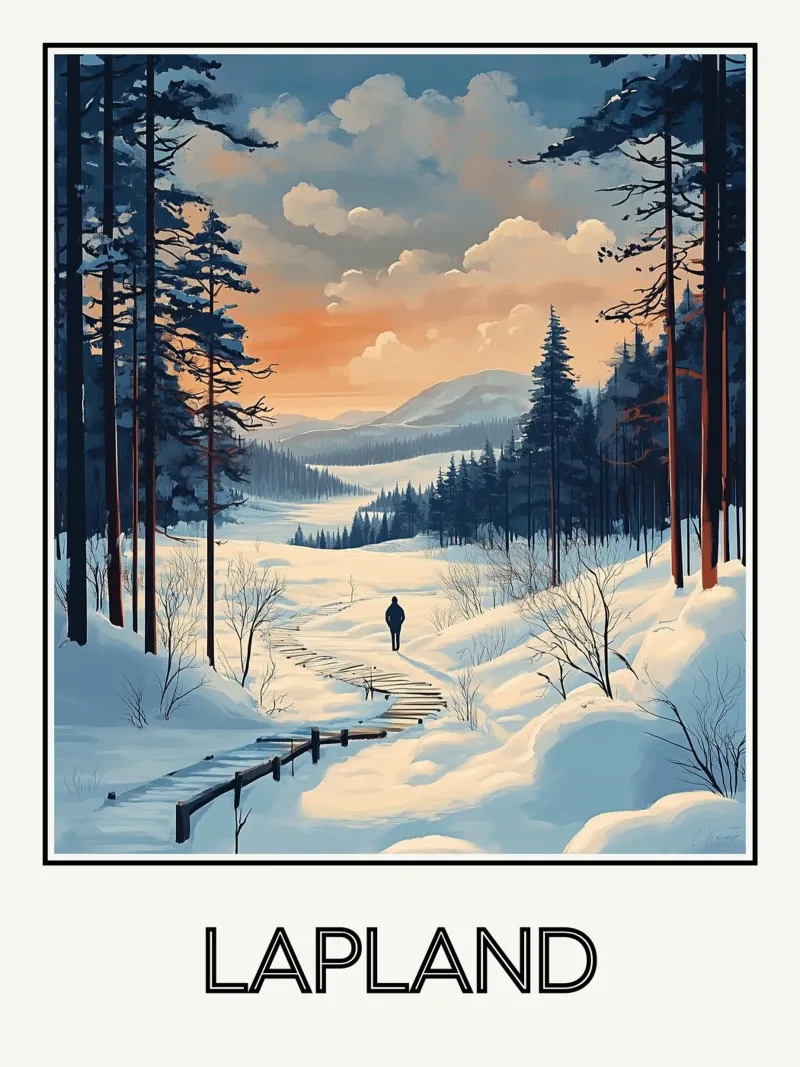 Laponie poster con telaio in alluminio da Frame the World