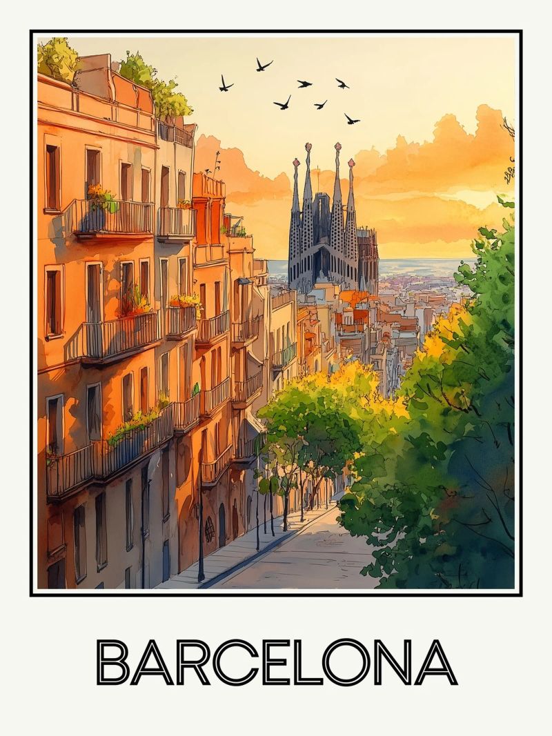 Barcelone poster da Frame the World
