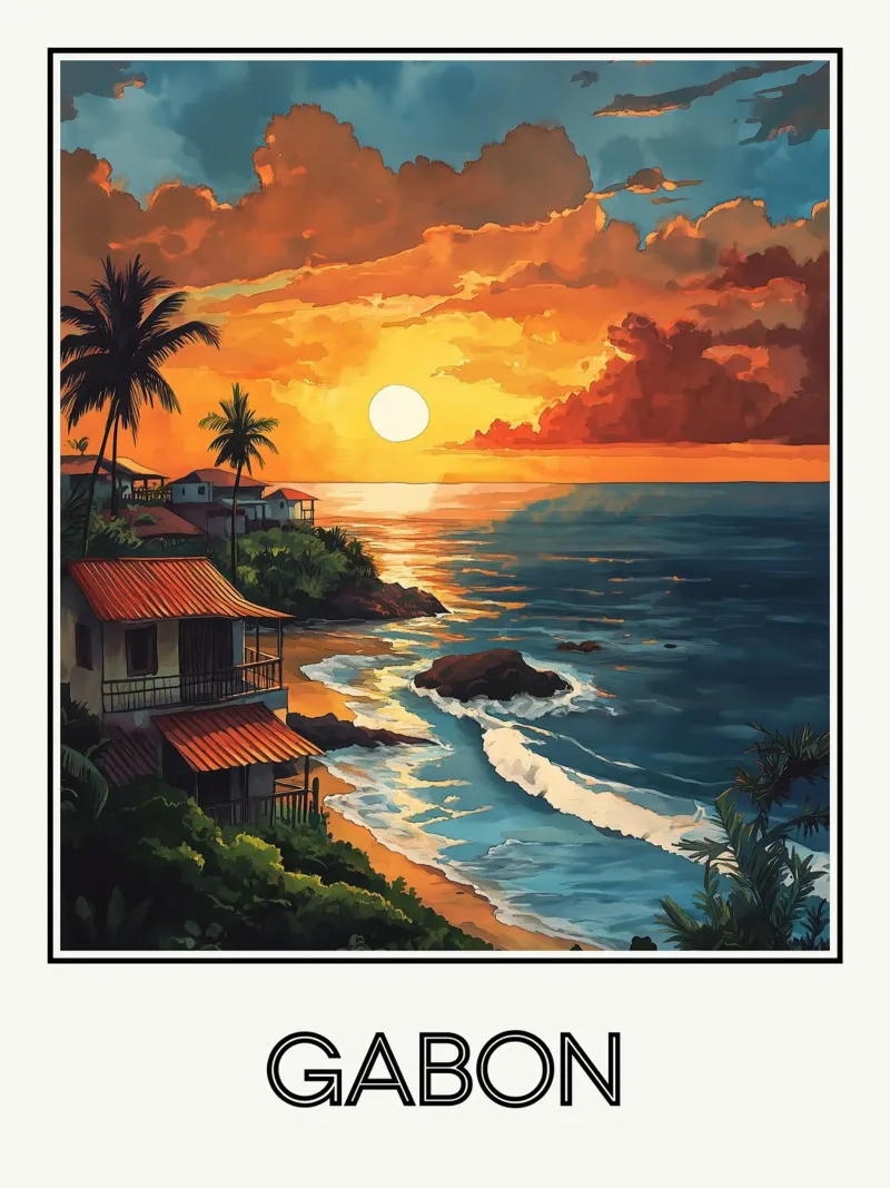 Gabon poster con telaio in plastica da Frame the World