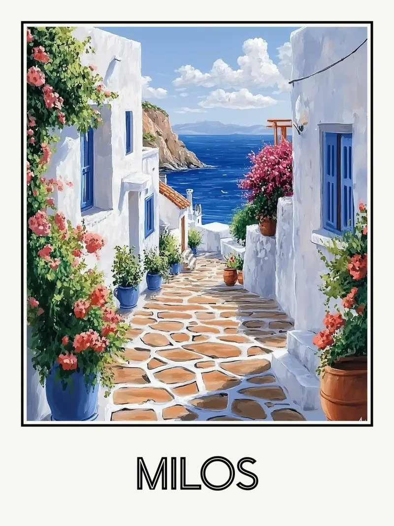 Milos poster con telaio in legno da Frame the World