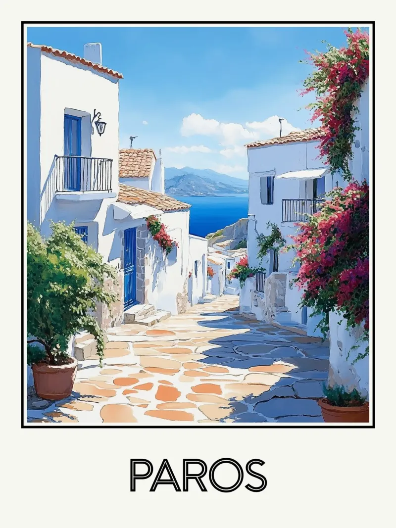 Paros poster con telaio in legno da Frame the World