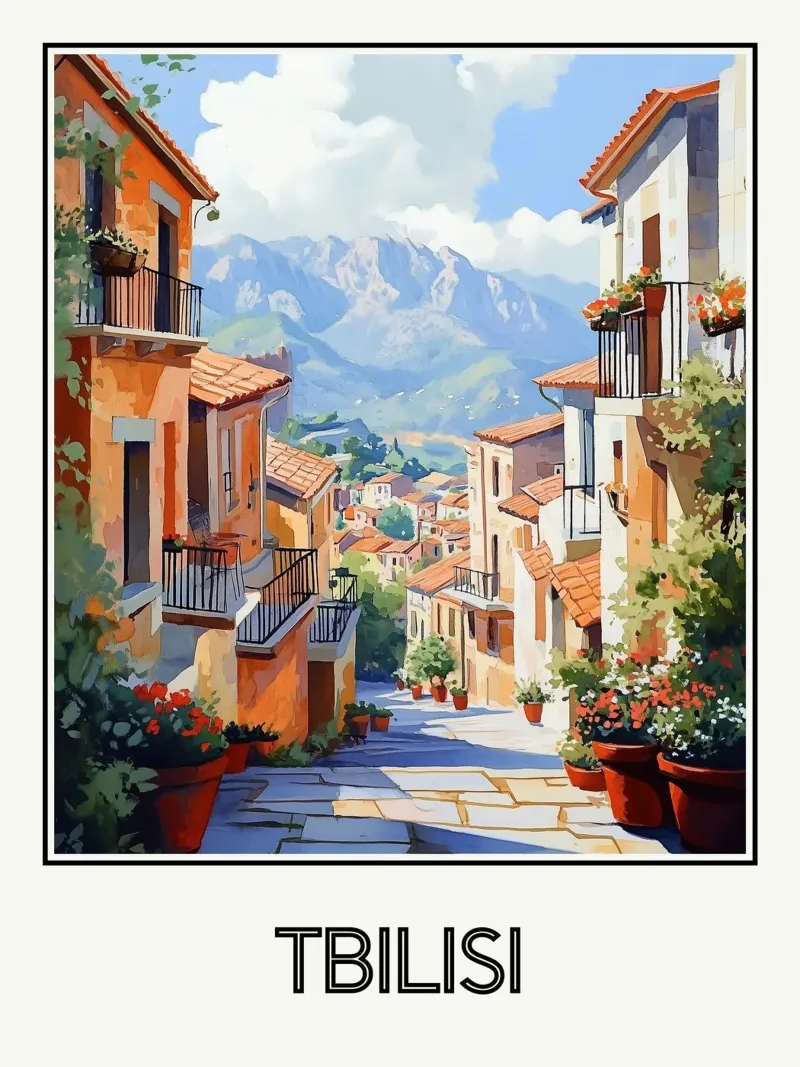 Tbilisi tela con Cornice a cassetta da Frame the World