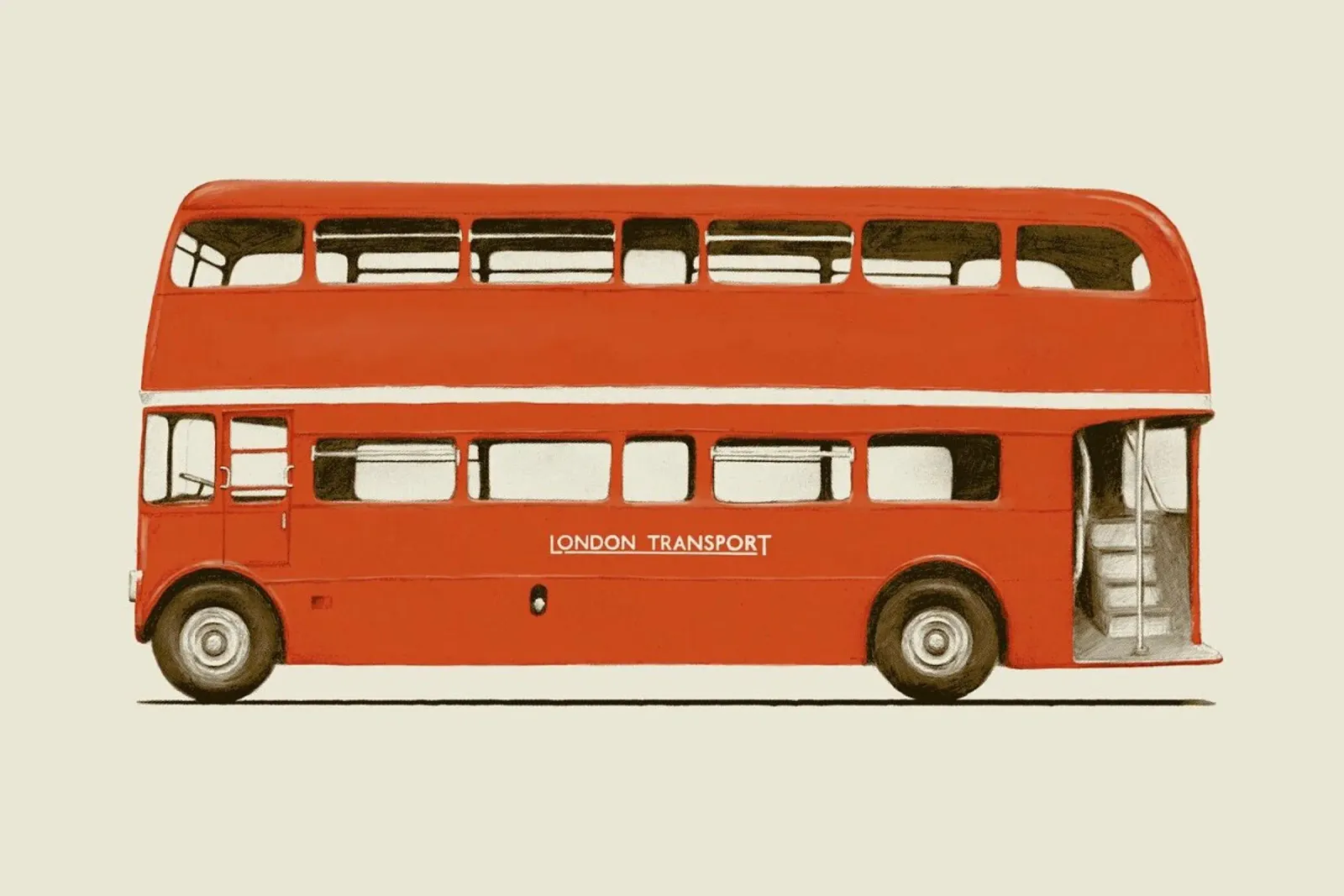 Red London Bus pellicola backlit da Florent Bodart