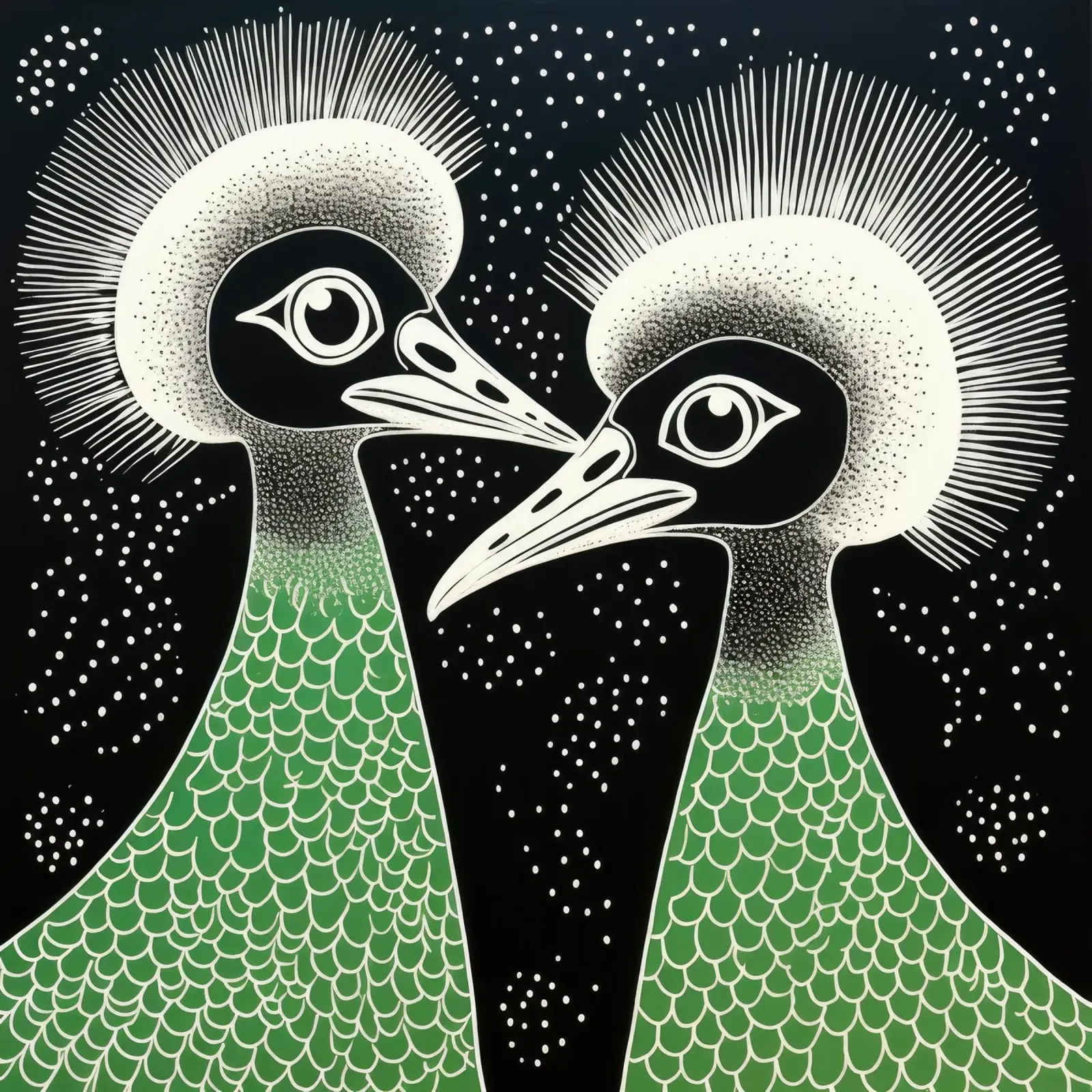 Emu verde 1 pellicola backlit da Minimal Animal Art