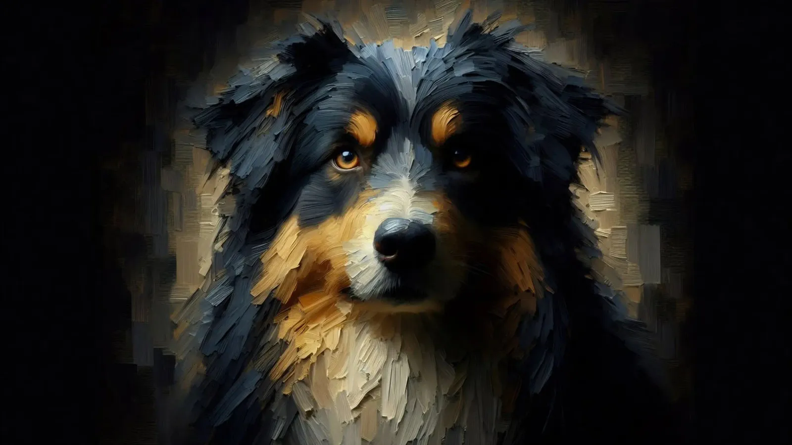 Pastore australiano - Foto animale tela con Cornice a cassetta da hunde-katzen-tiere