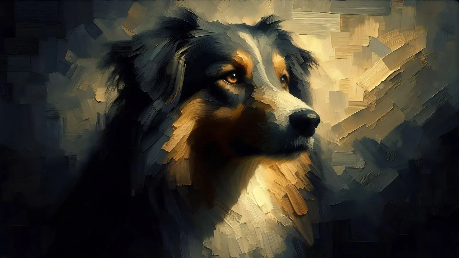 Pastore australiano - Foto animale tela con Cornice a cassetta da hunde-katzen-tiere