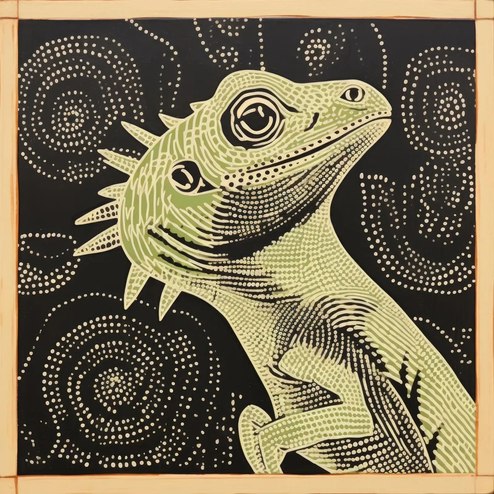 Iguana verde 1 pellicola backlit da Minimal Animal Art