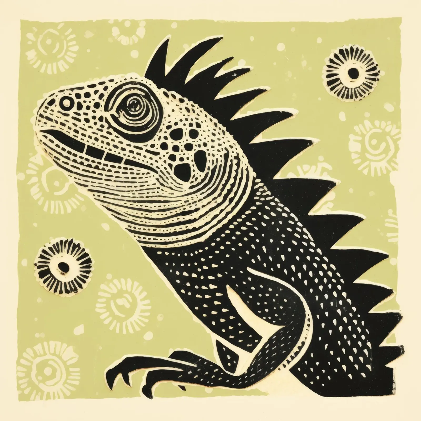 Iguana verde 2 pellicola backlit da Minimal Animal Art