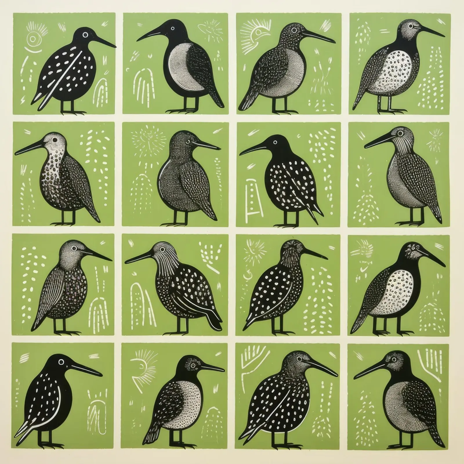 Kiwi verde 2 tela con Cornice a cassetta da Minimal Animal Art