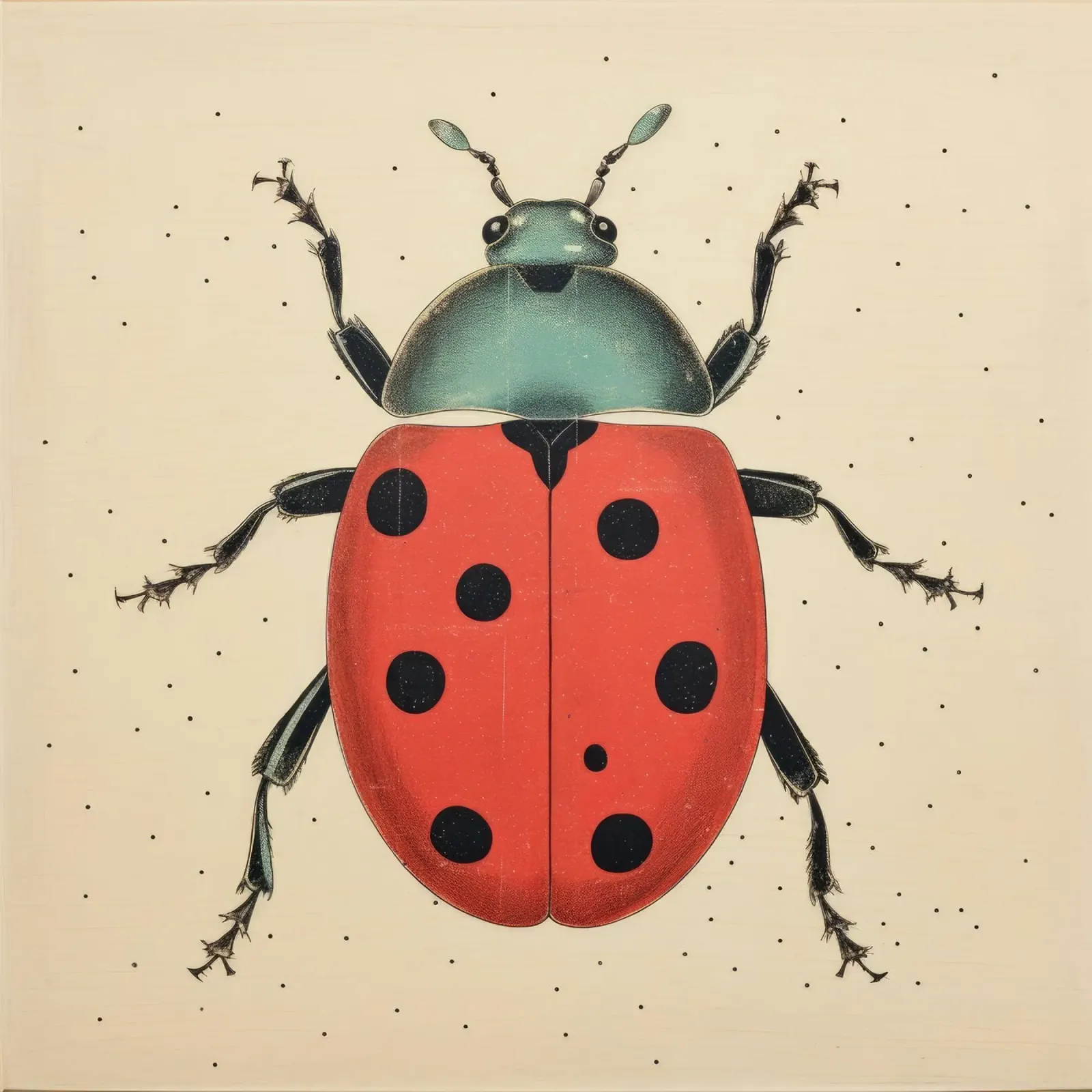 Coccinella verde 4 pellicola backlit da Minimal Animal Art