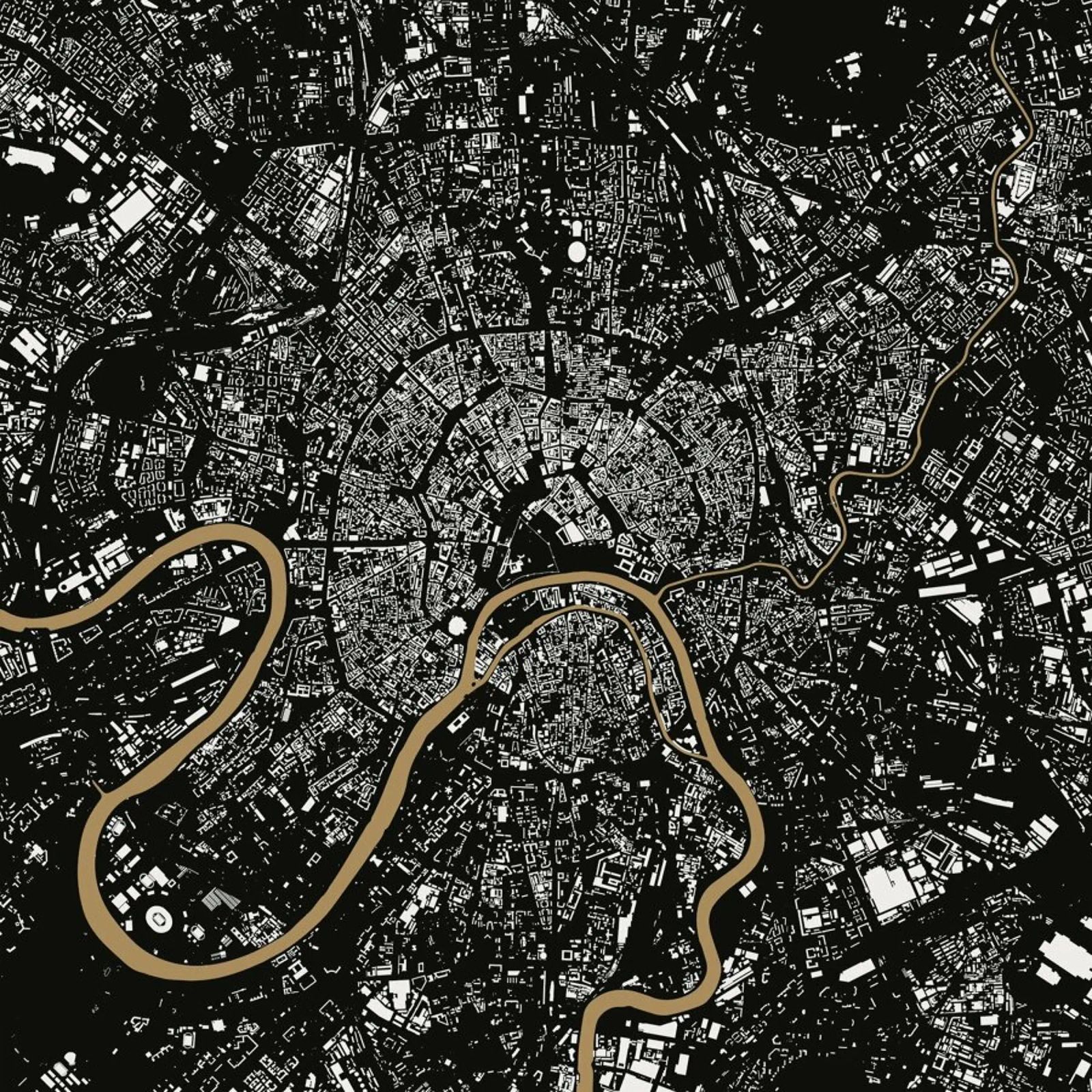 Moscow Brown poster de Urban Maps