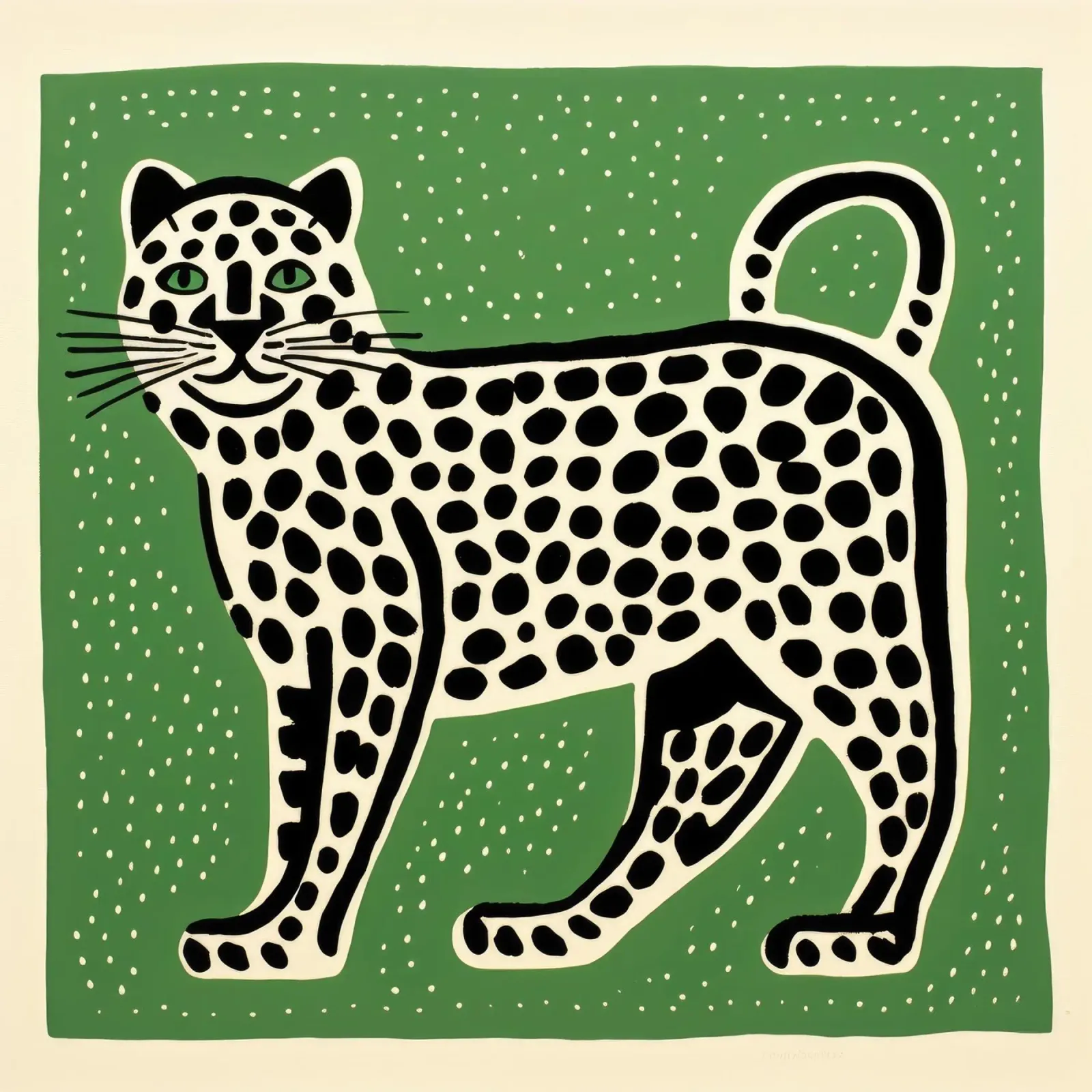 Leopardo Verde 1 pellicola backlit da Minimal Animal Art