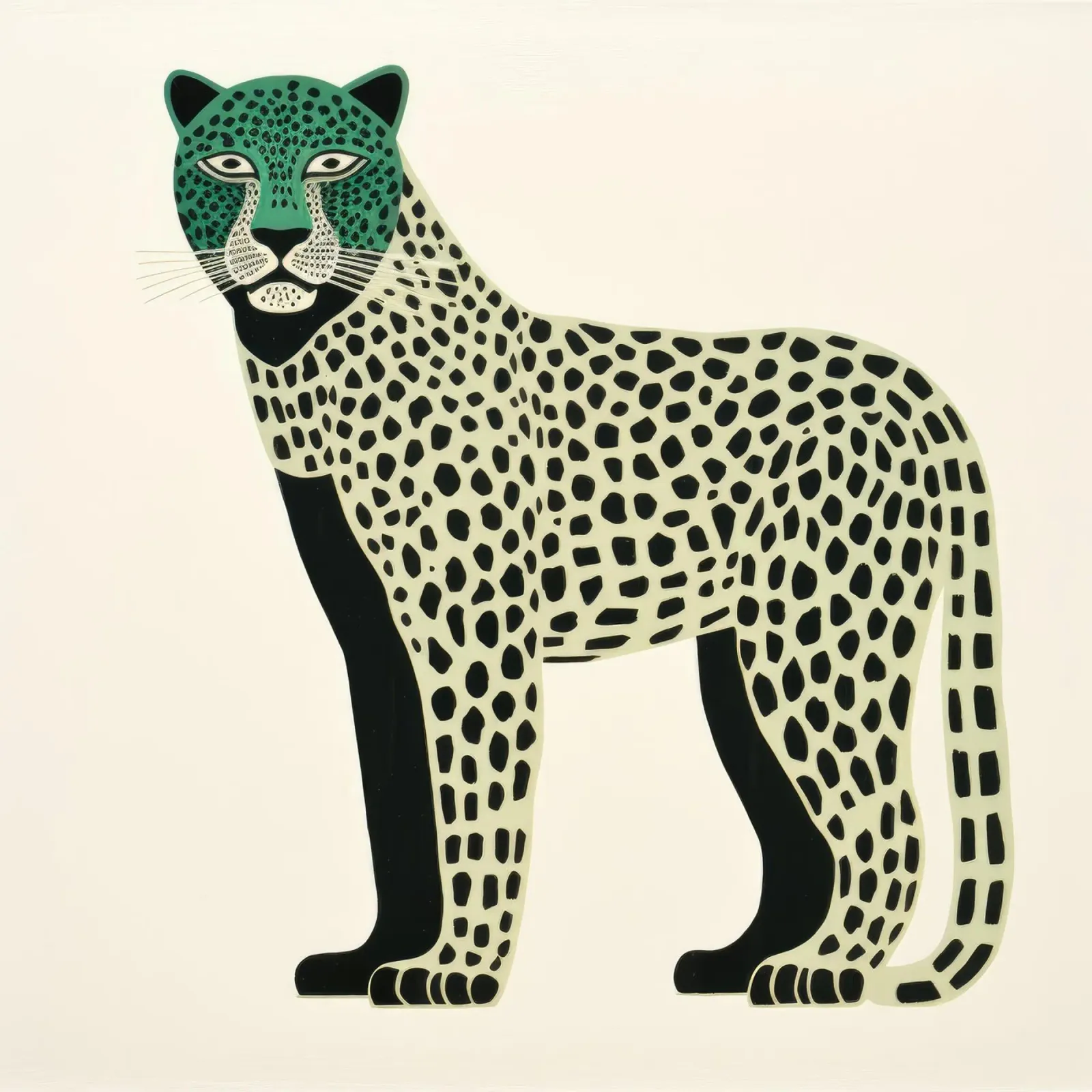 Green Leopard 3 canvas by Minimal Animal Art