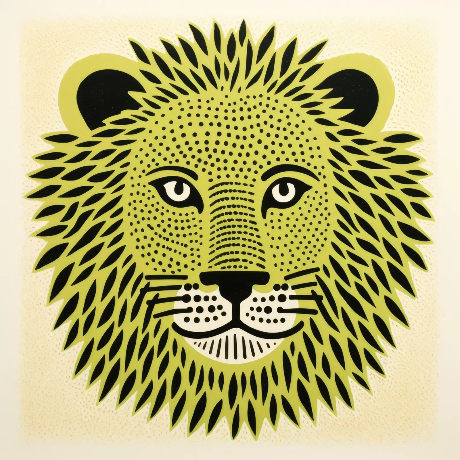 León Verde 4 lienzo de Minimal Animal Art
