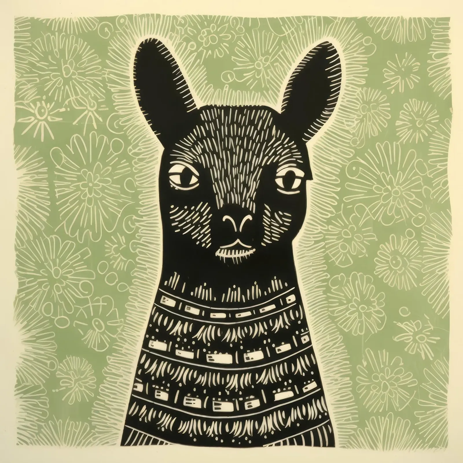Lama verde 3 pellicola backlit da Minimal Animal Art