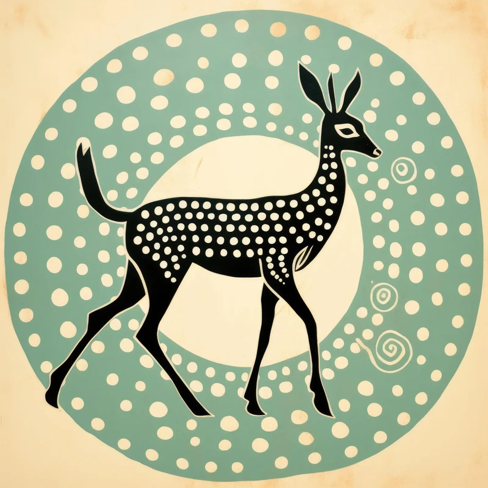 Gazzella verde 1 poster con telaio in plastica da Minimal Animal Art