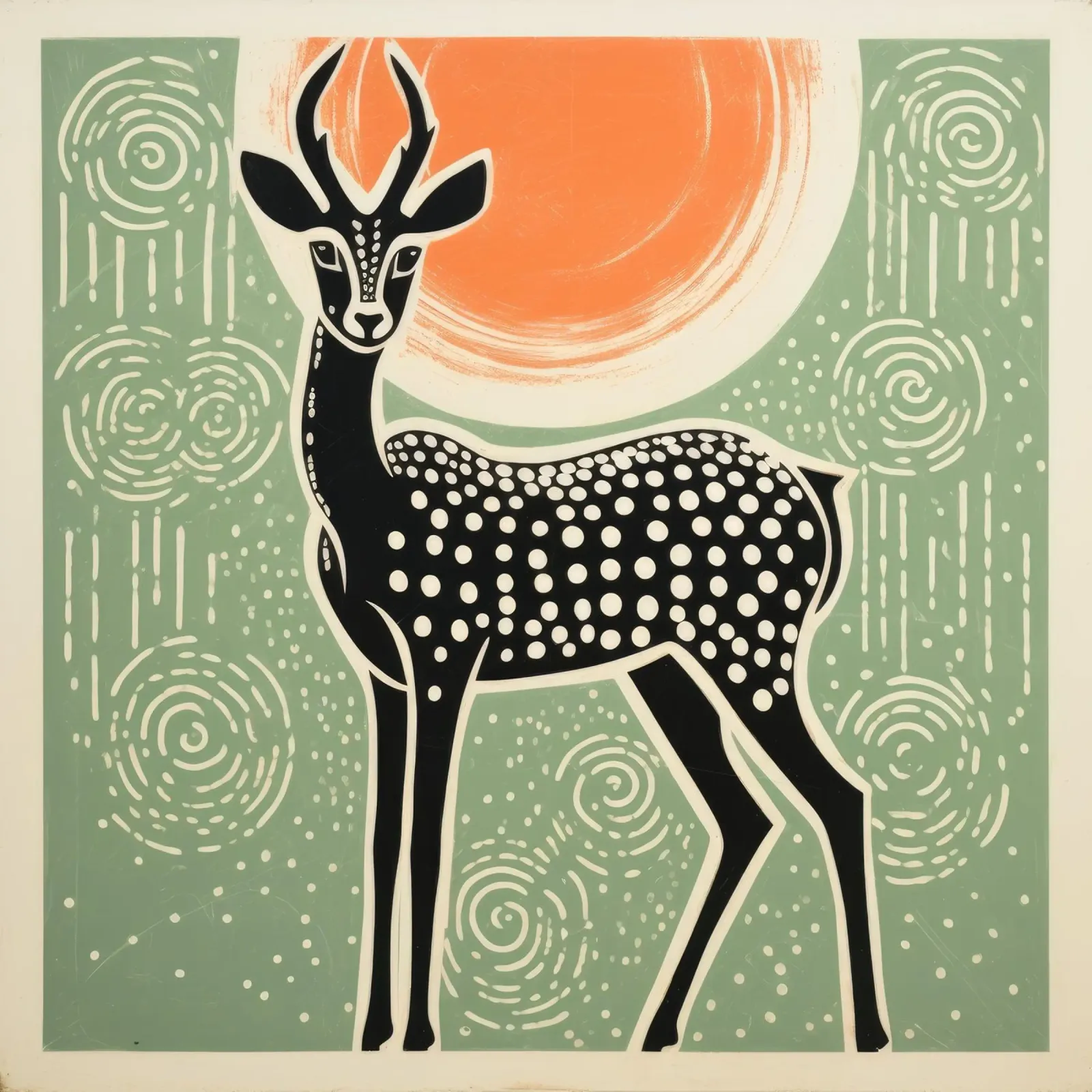 Green Gazelle 2 hahnemühle by Minimal Animal Art