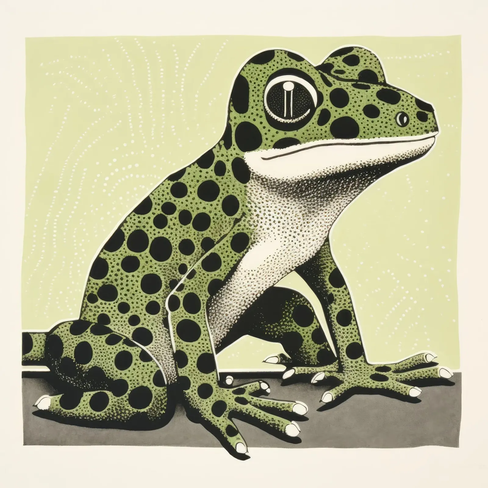 Geco verde 4 pellicola backlit da Minimal Animal Art