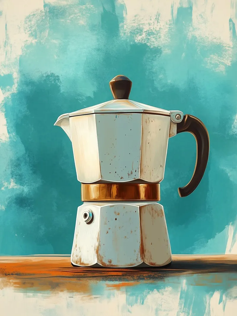 Vintage Italian coffee maker canvas by Spice & Style