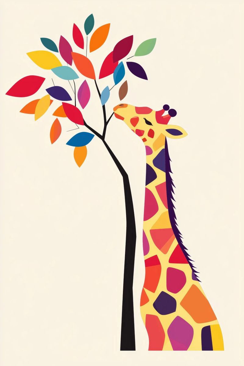 Giraffa con albero pellicola backlit da DreamPixel