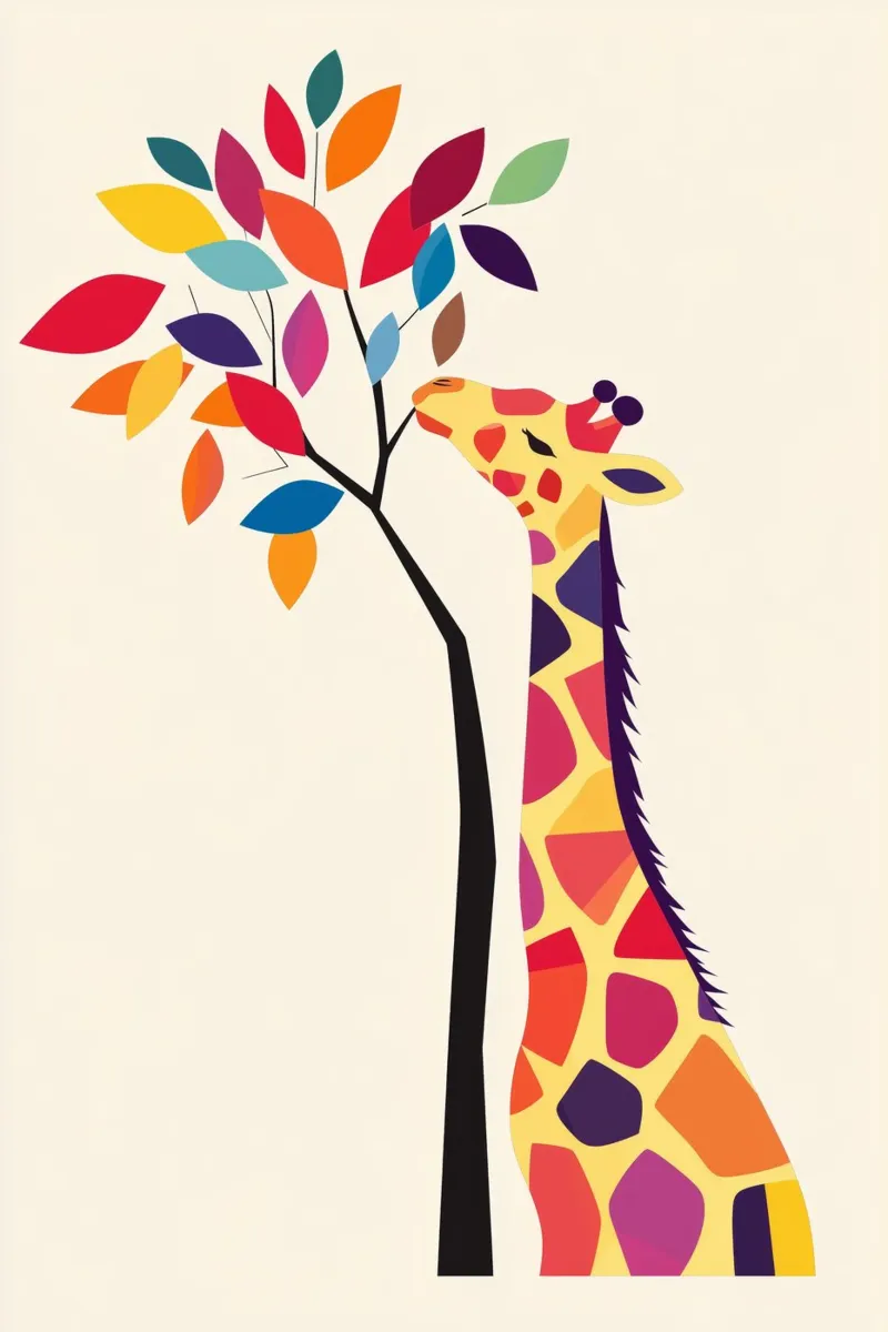 Giraffa con albero plexiglass da DreamPixel