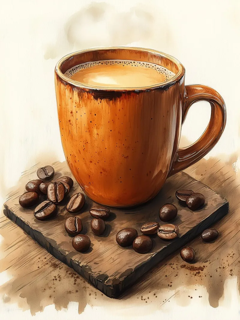 Tazza rustica con chicchi di caffè plexiglass da Spice & Style