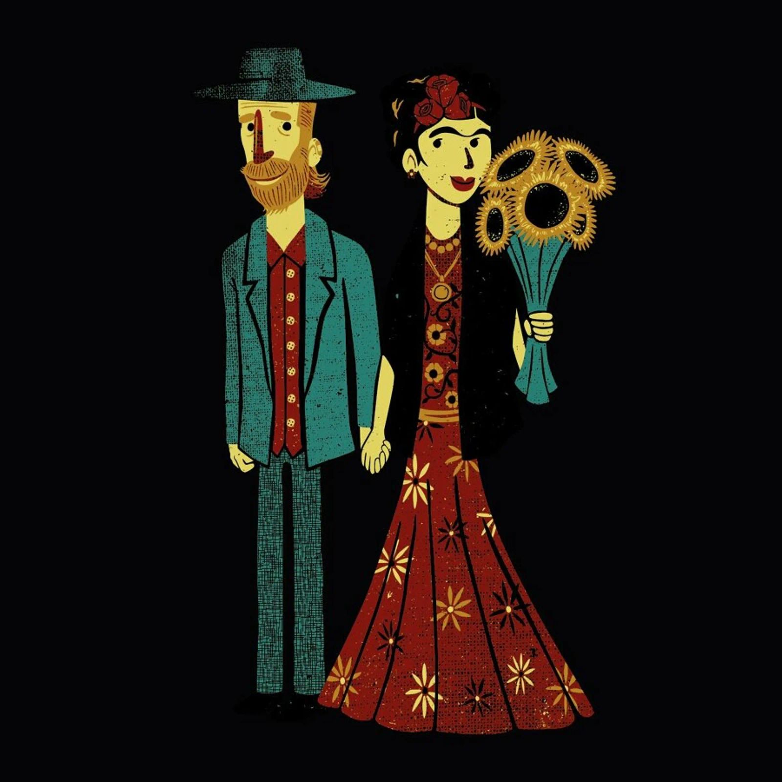 Love Is Art Frida and Van Gogh Poster von Tobe Fonseca