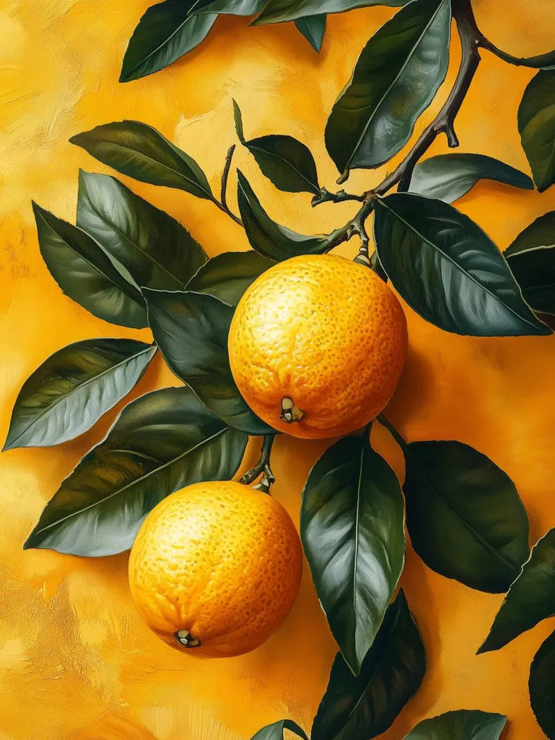Oranges on branches alu-dibond by Spice & Style