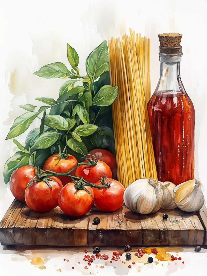 Cucina italiana tela con Cornice a cassetta da Spice & Style