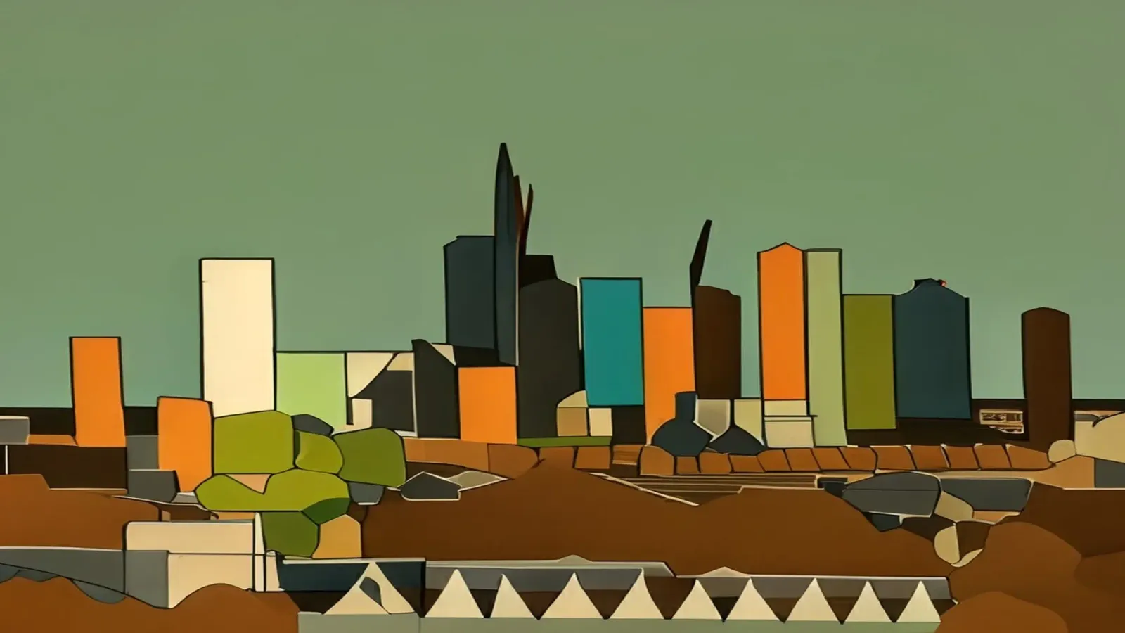 Skyline Francoforte sul Meno _1 plexiglass da Abstract Art by LK