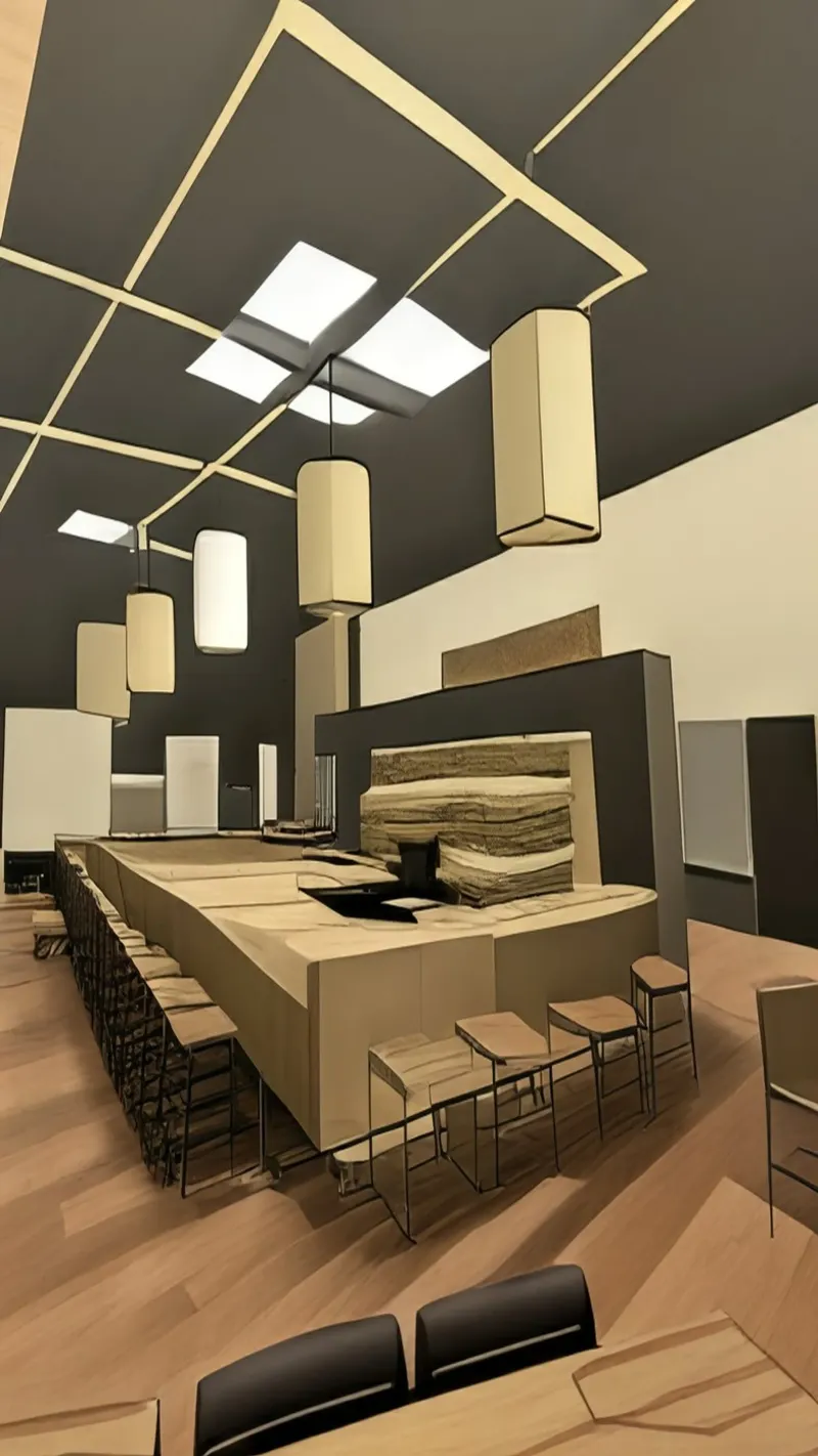 Bar, bancone, ristorante poster con telaio in legno da Abstract Art by LK