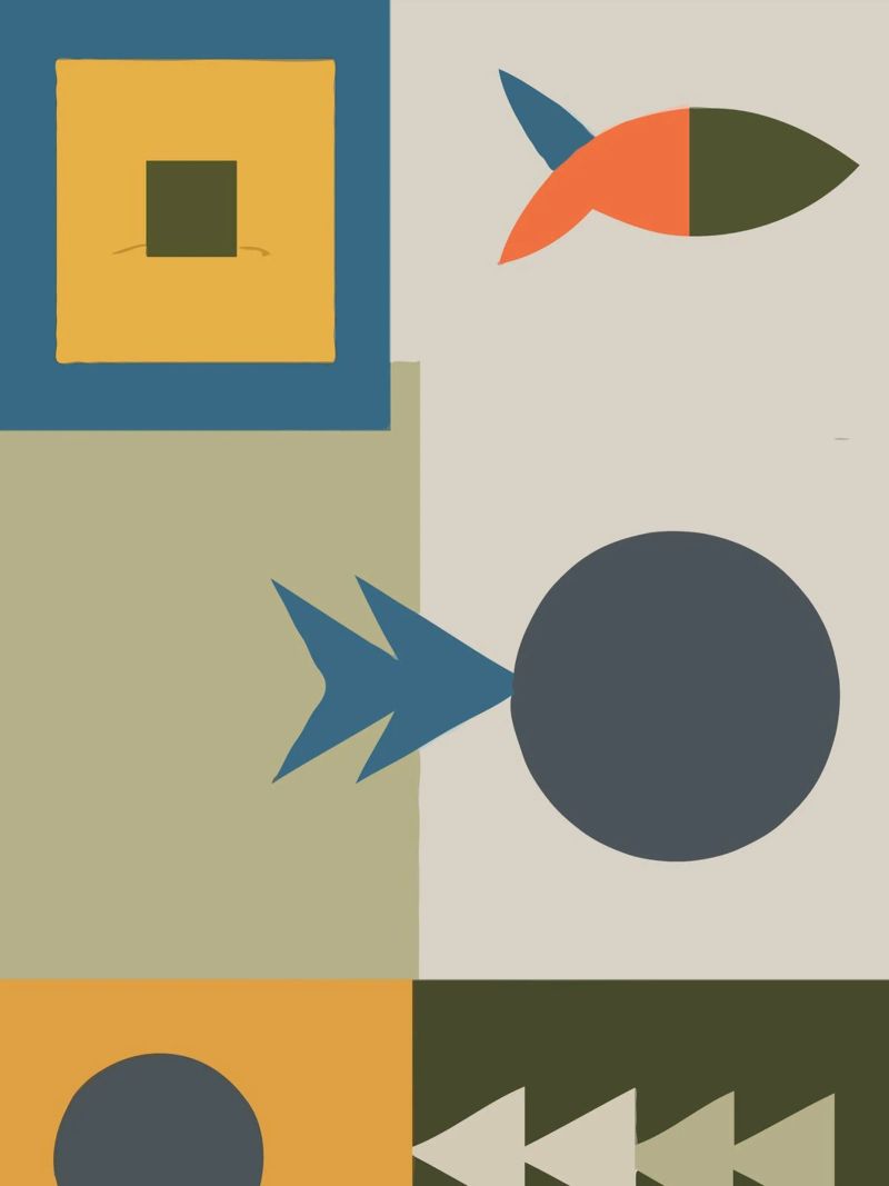 Geometric shapes in muted colors pellicola backlit da ramosashop