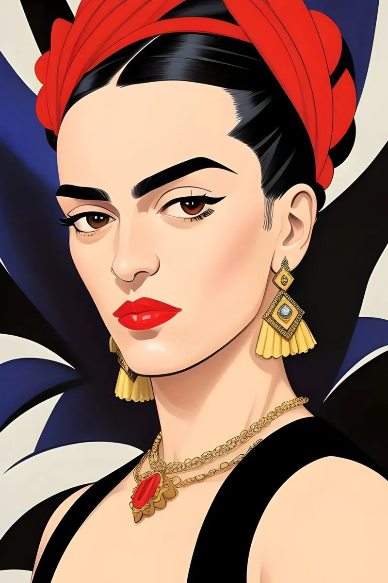 Frida Kahlo Eclettico poster con telaio in legno da ART DECO