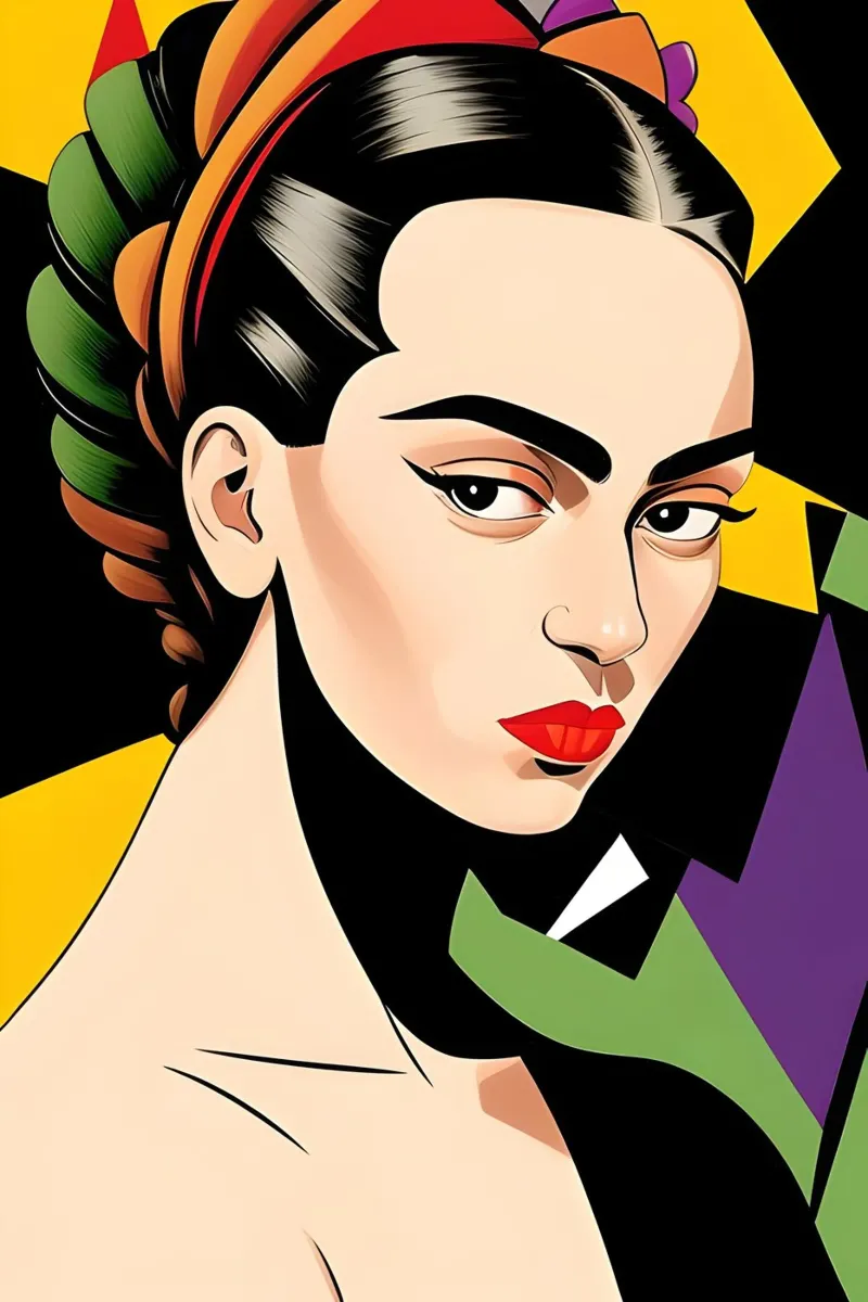 Frida Kahlo: geometrie colorate e retrò pellicola backlit da ART DECO