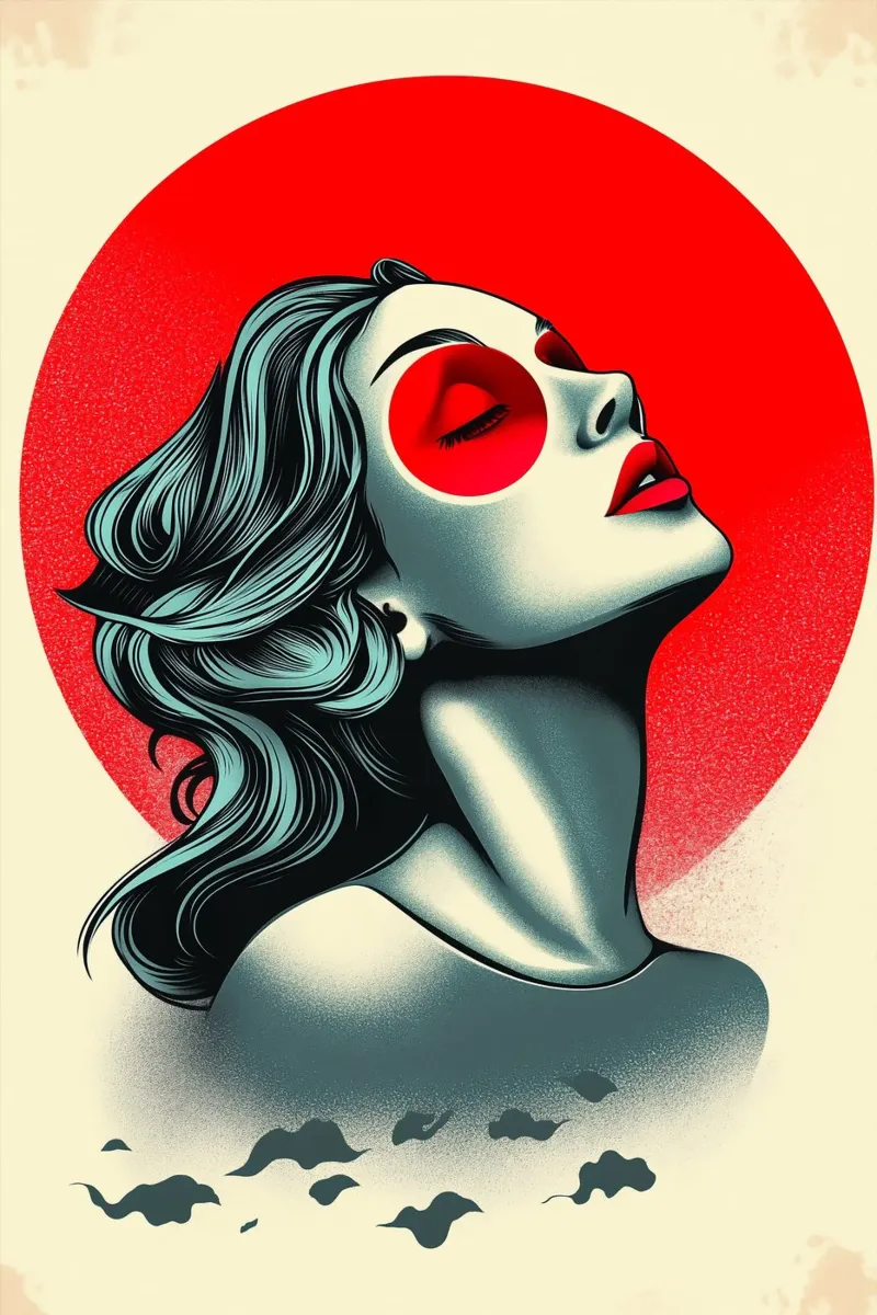 Meditazione sul sole poster con telaio in plastica da melipo-art