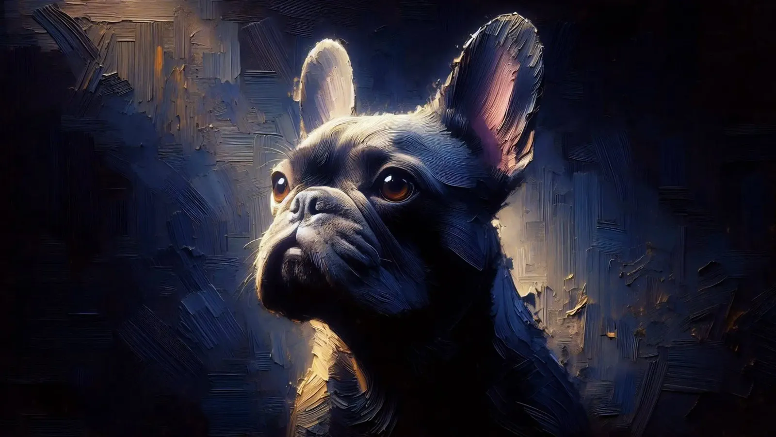 Bulldog francese - immagine animale pellicola backlit da hunde-katzen-tiere