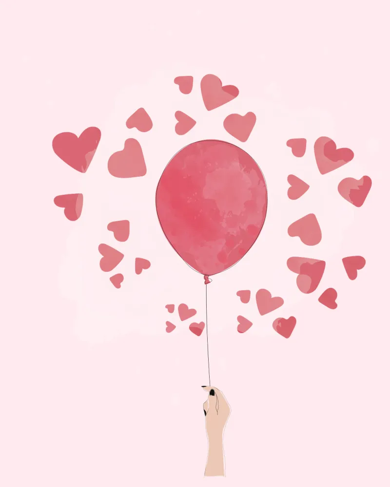 Romantic Balloon with Floating Hearts pellicola backlit da Claudia S. Design